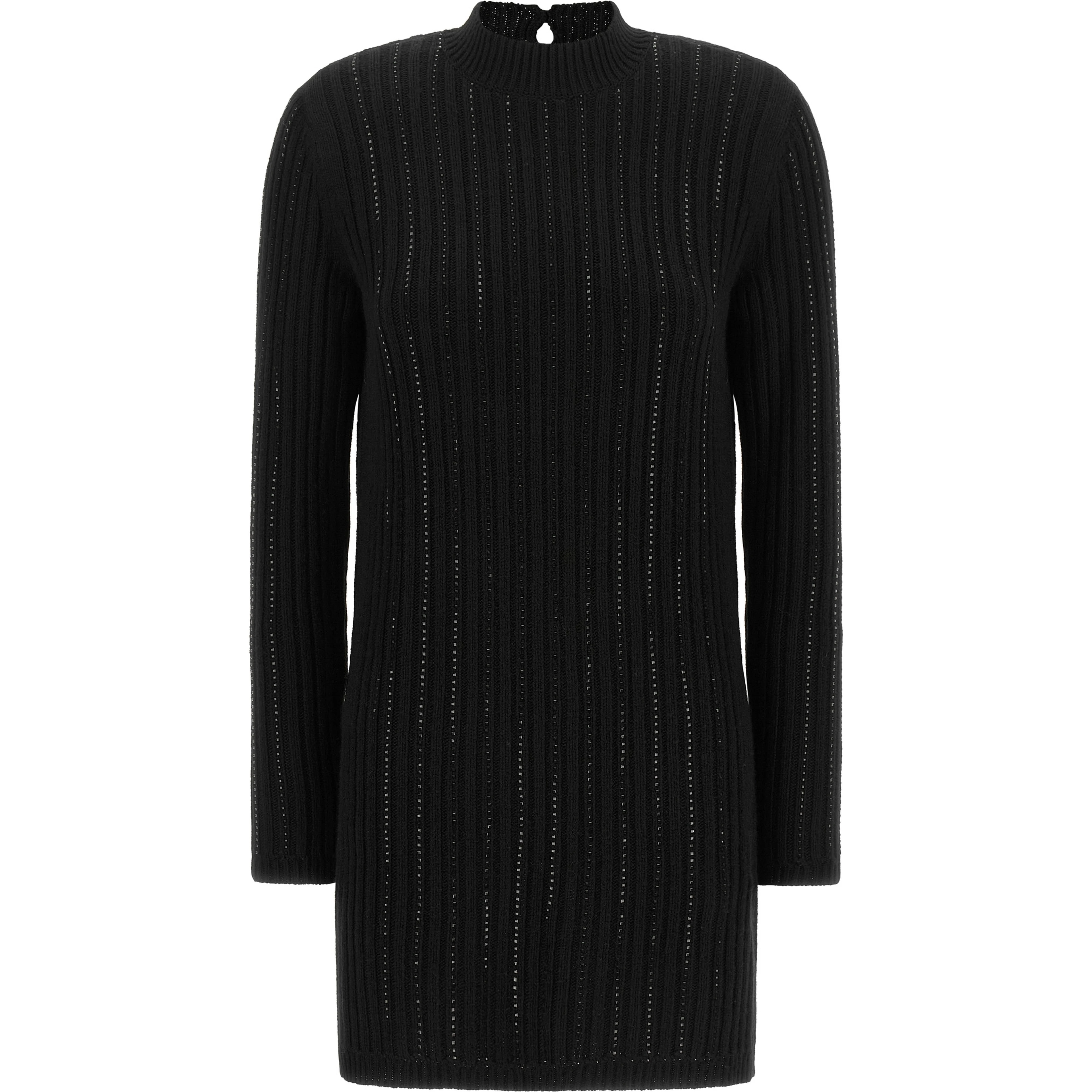 Black Viscose Short Dress