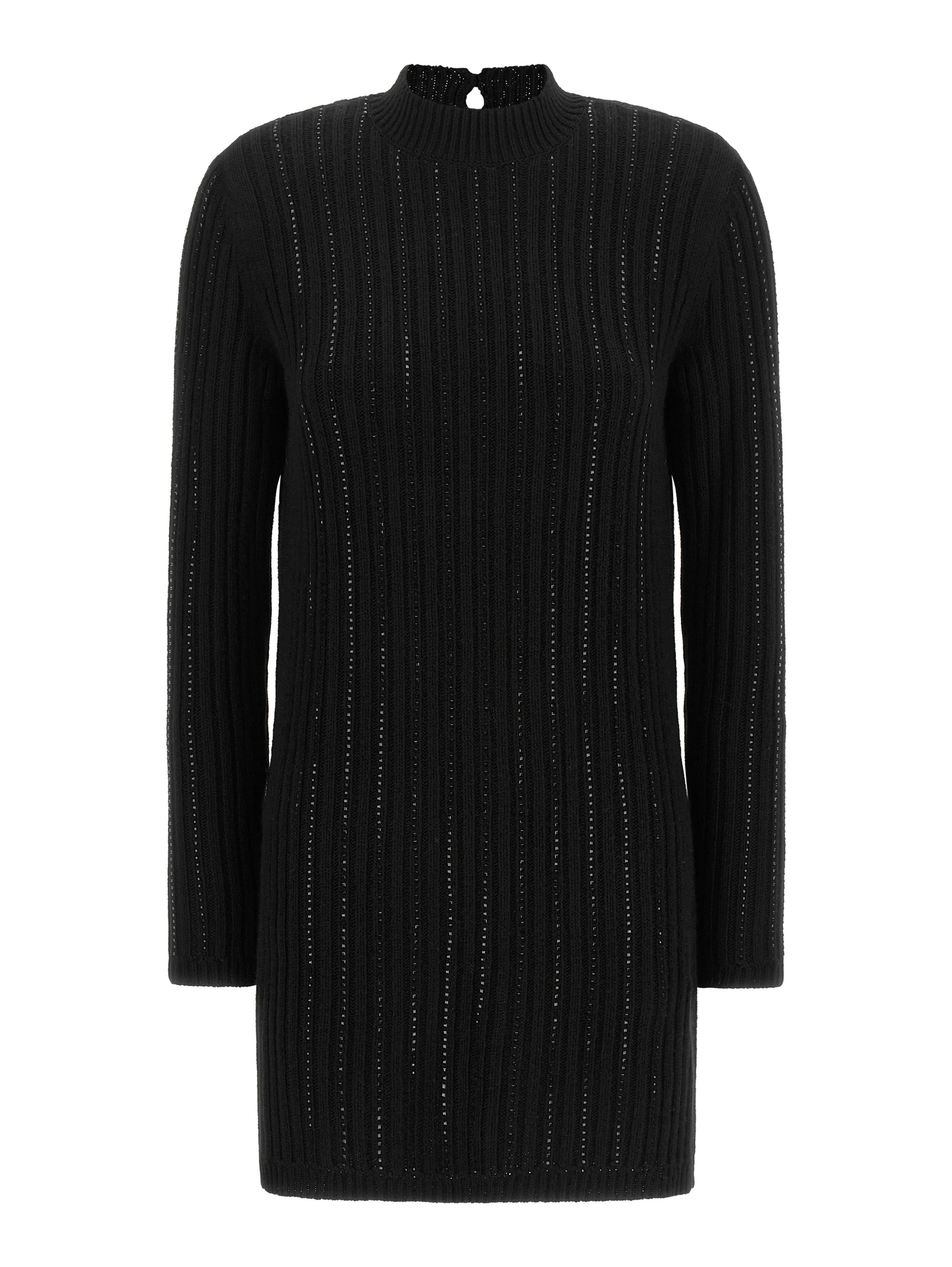 Black Viscose Short Dress