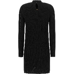 Black Viscose Short Dress