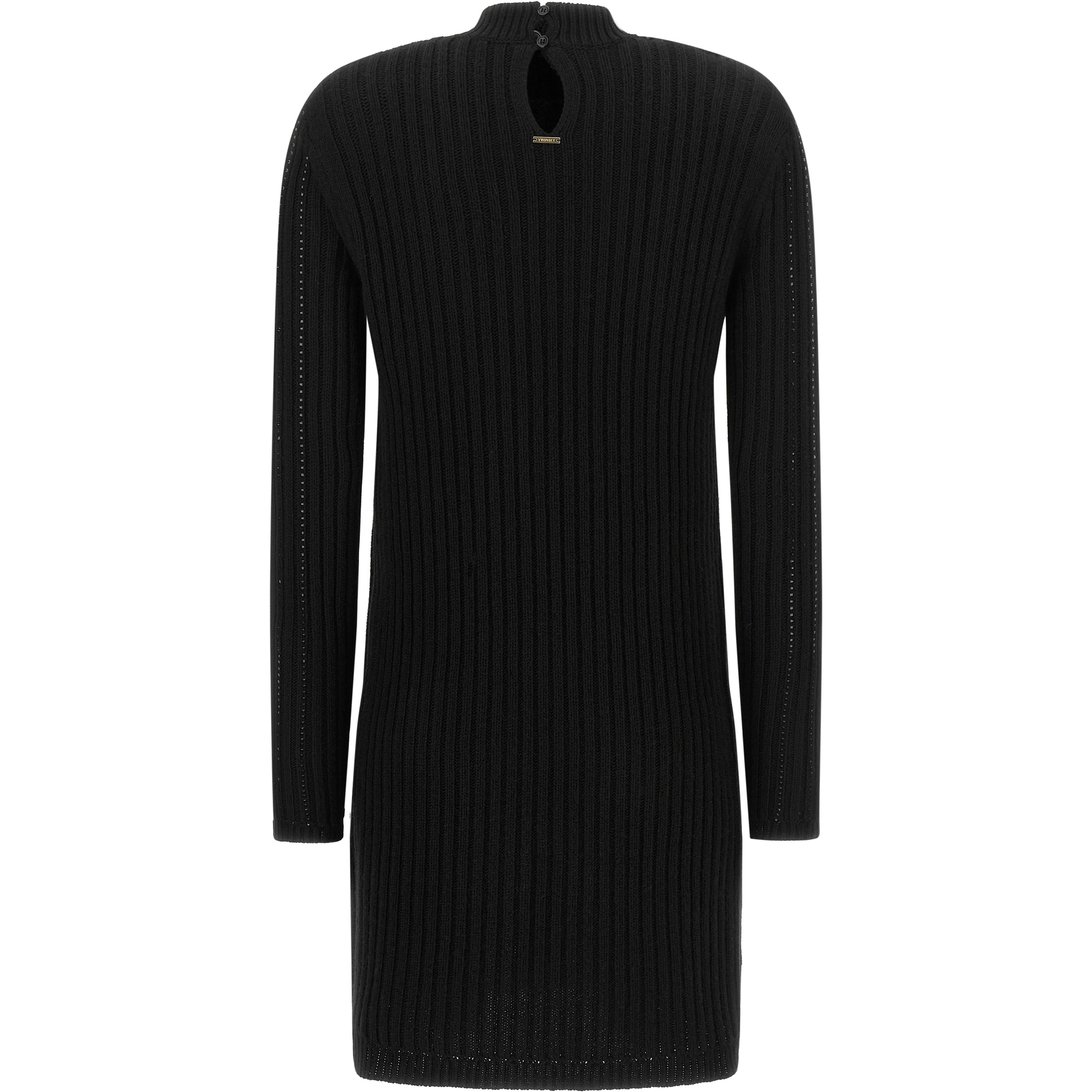 Black Viscose Short Dress
