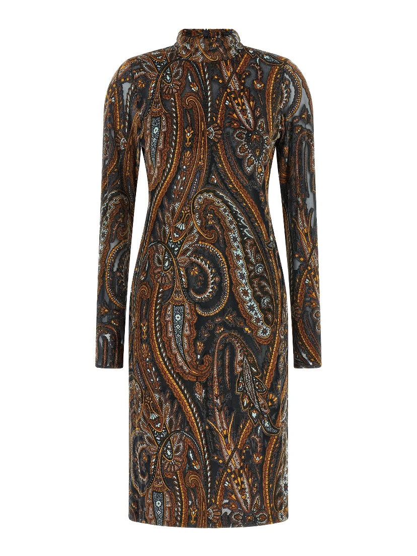 Multicolor Viscose Short Dress