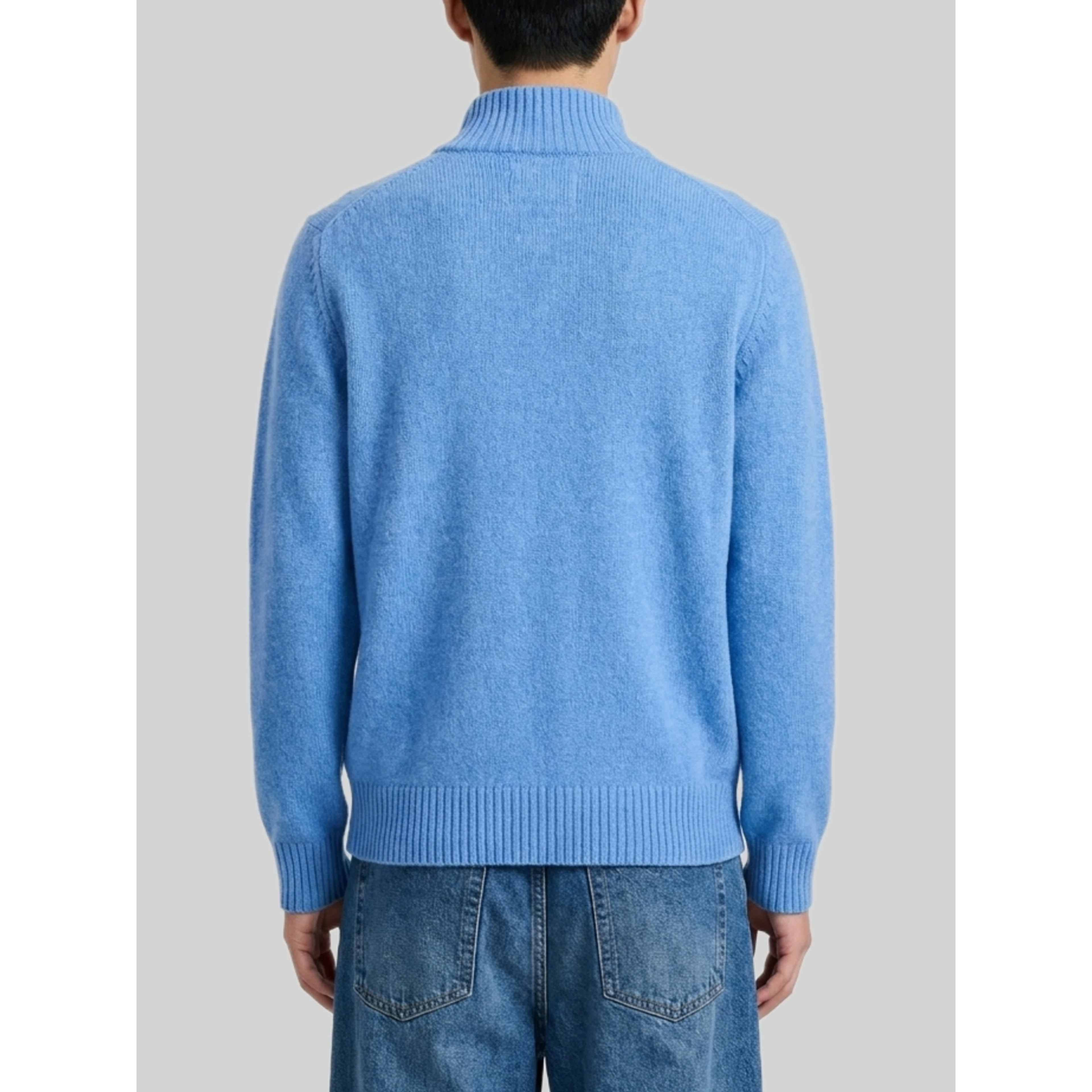 Delft blue half zip turtleneck