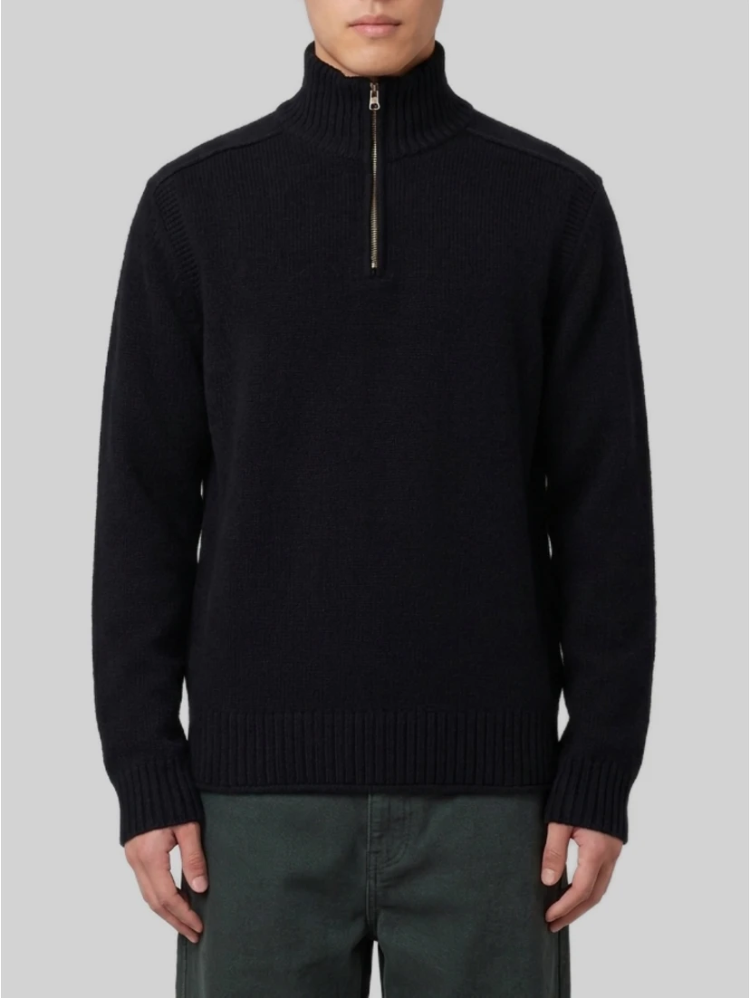 Black half zip turtleneck