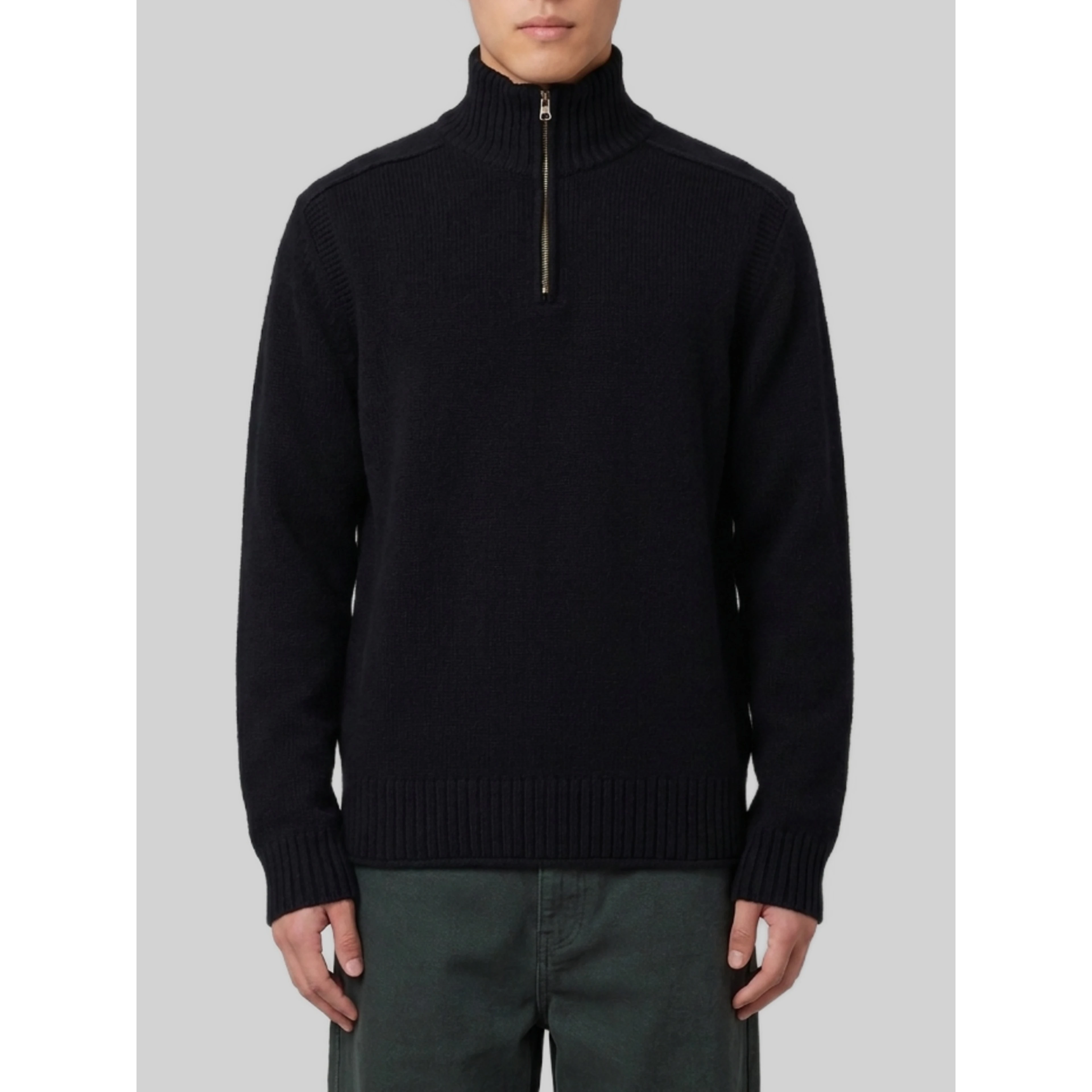 Black half zip turtleneck