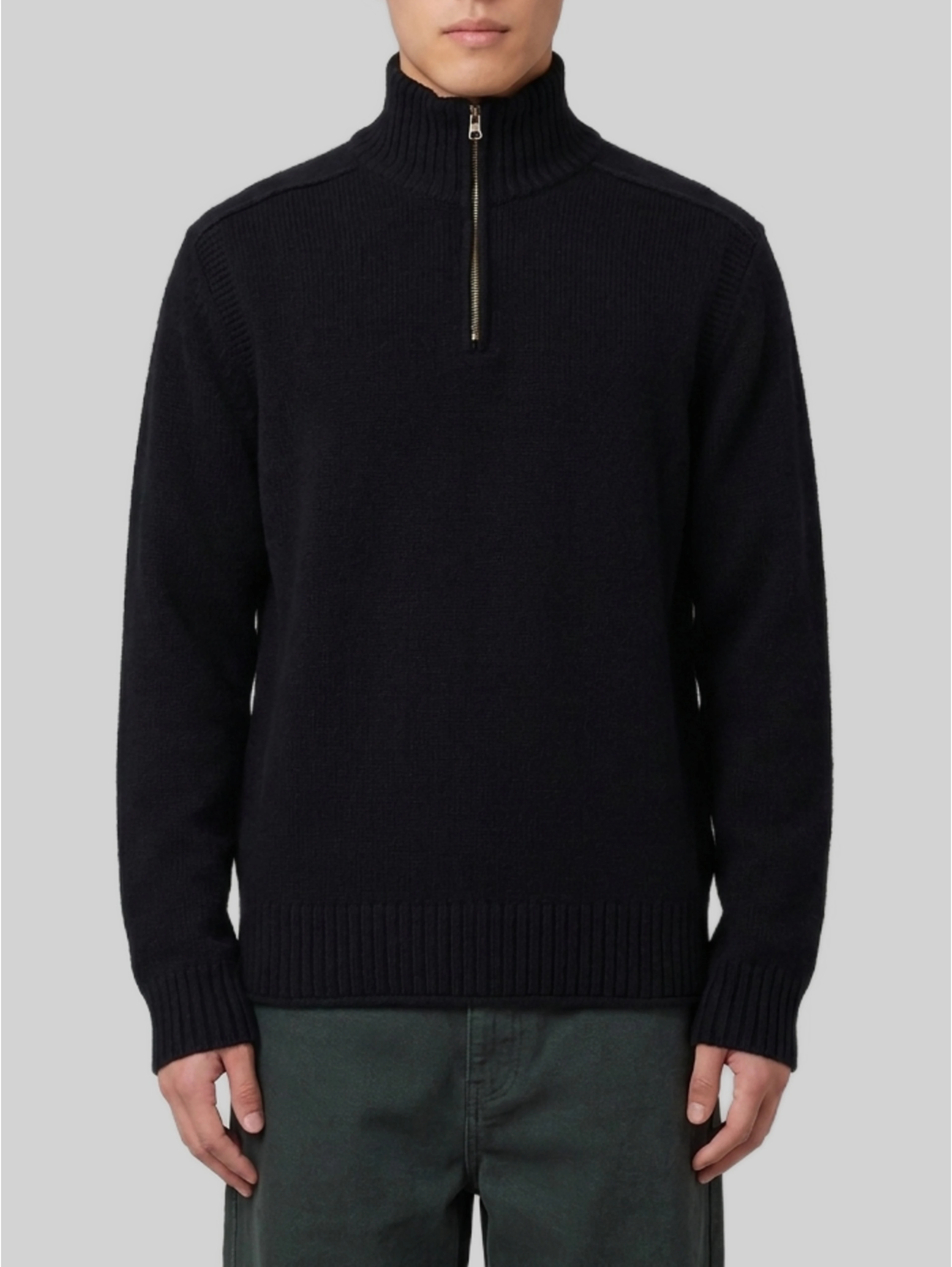 Black half zip turtleneck