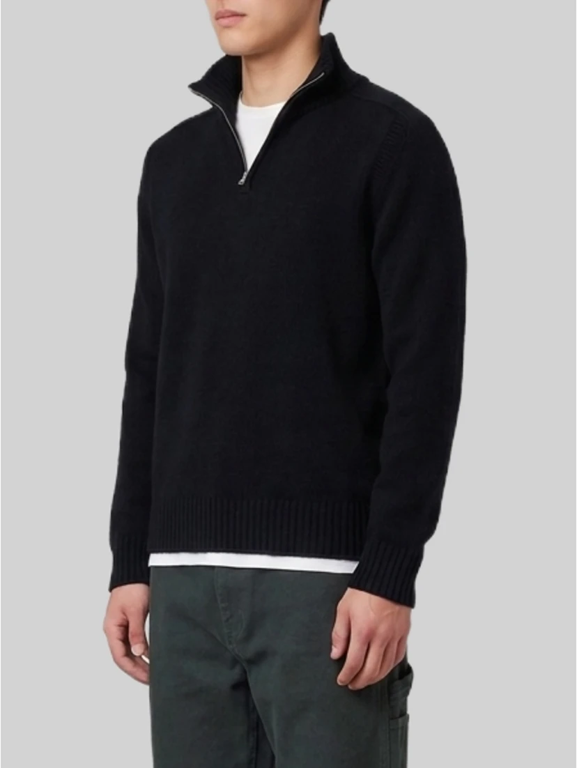 Black half zip turtleneck