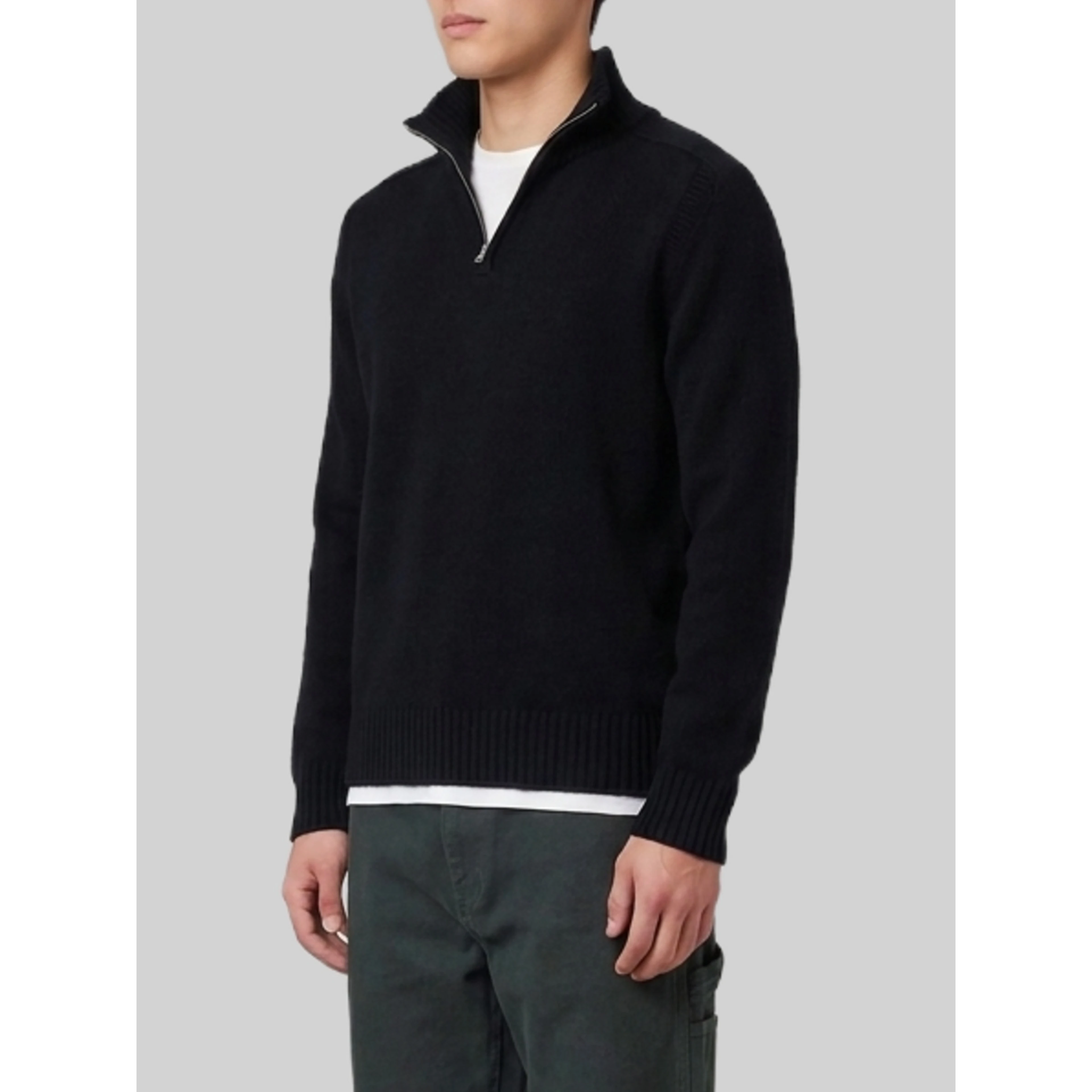 Black half zip turtleneck