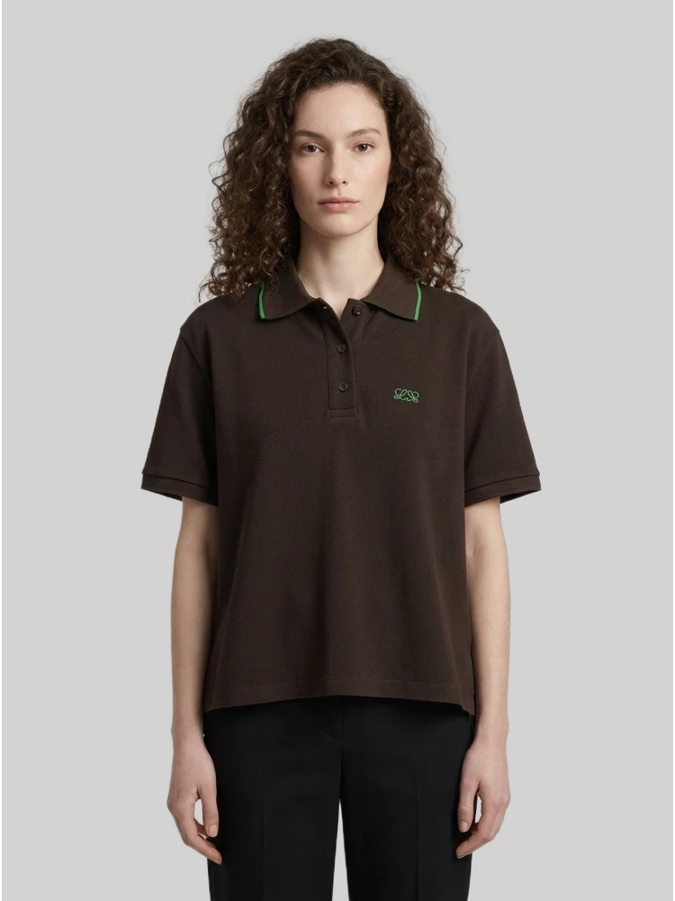 Two-tone cotton polo shirt