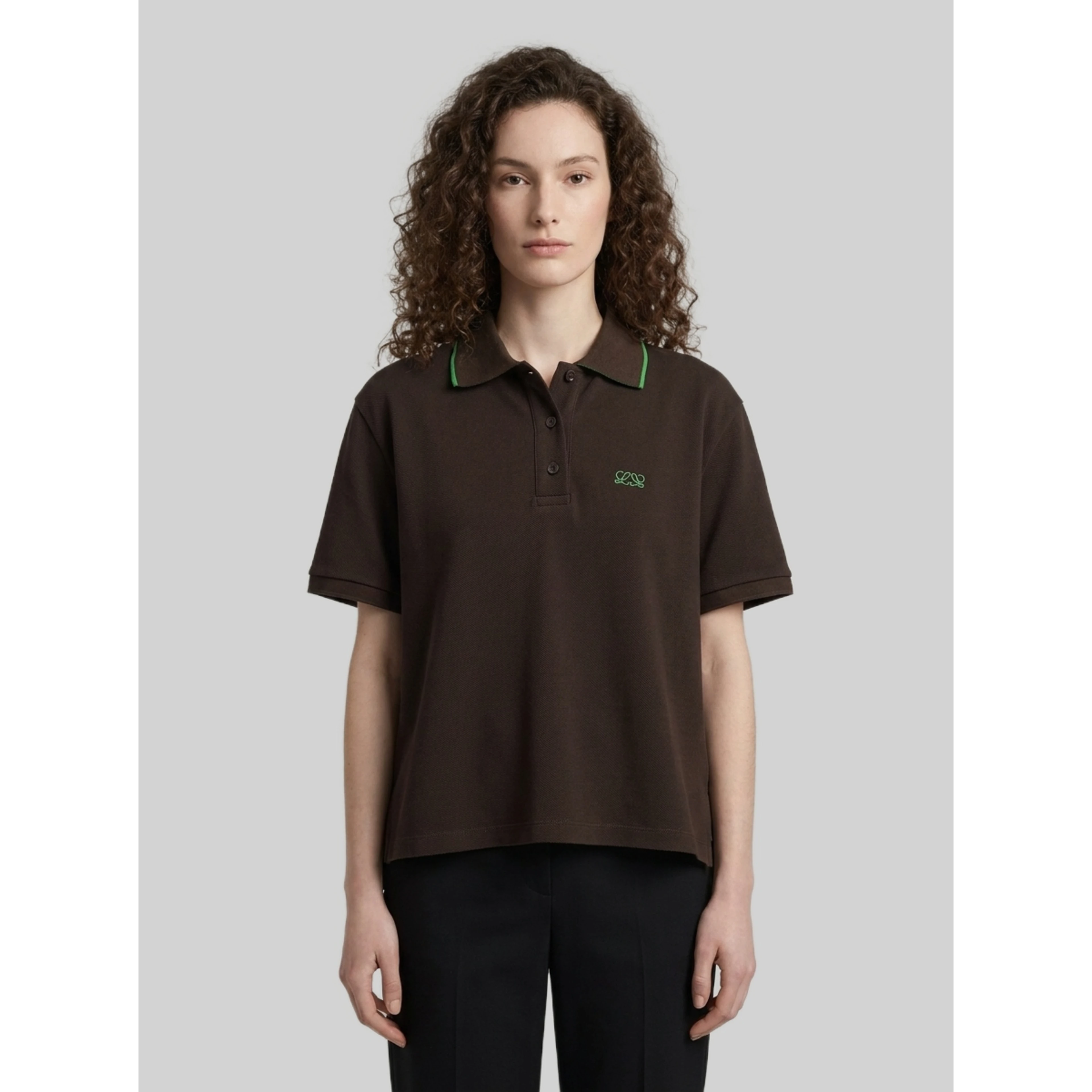 Two-tone cotton polo shirt