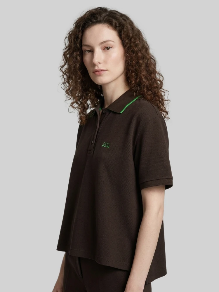 Two-tone cotton polo shirt alternative