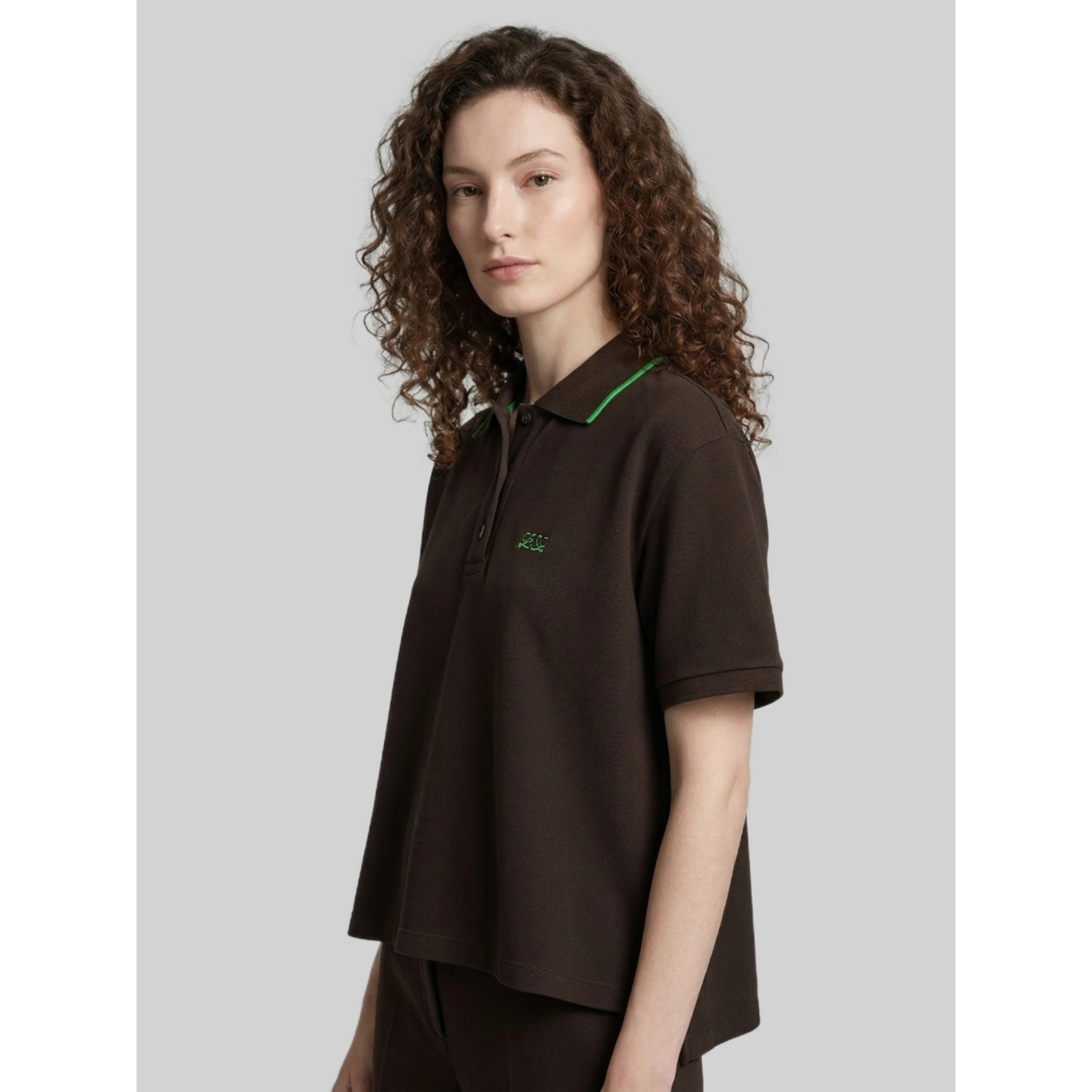Two-tone cotton polo shirt