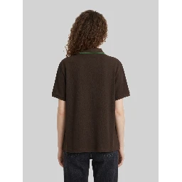 Two-tone cotton polo shirt