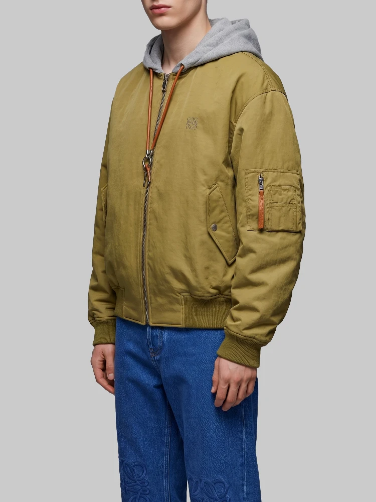 Technical fabric bomber jacket alternative