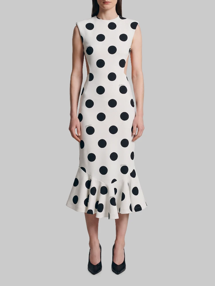 Palmier polka-dot midi dress