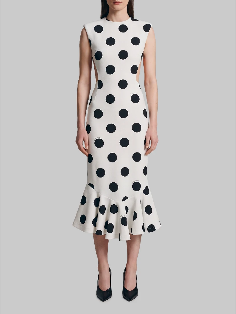 Palmier polka-dot midi dress