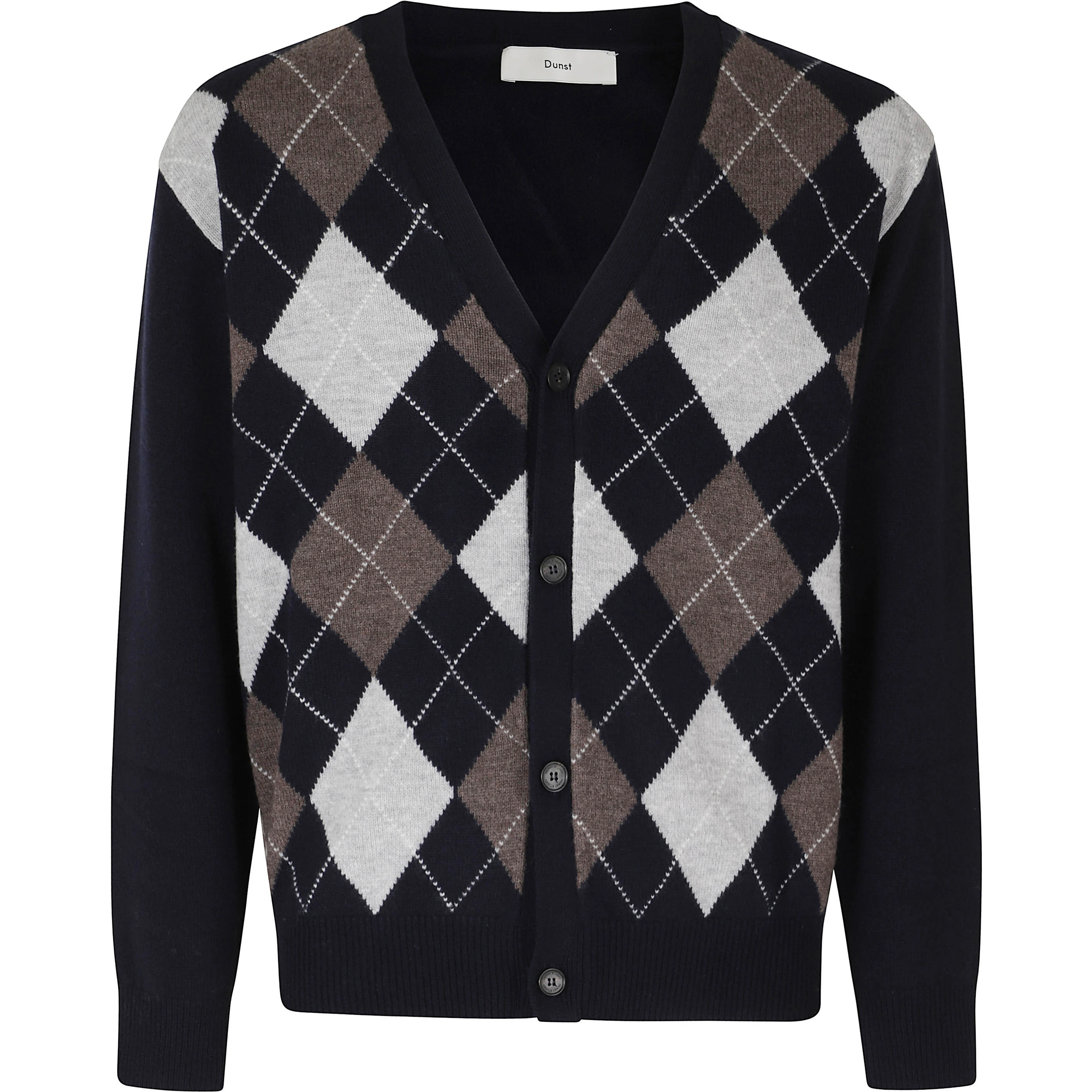 V NECK ARGYLE CARDIGAN