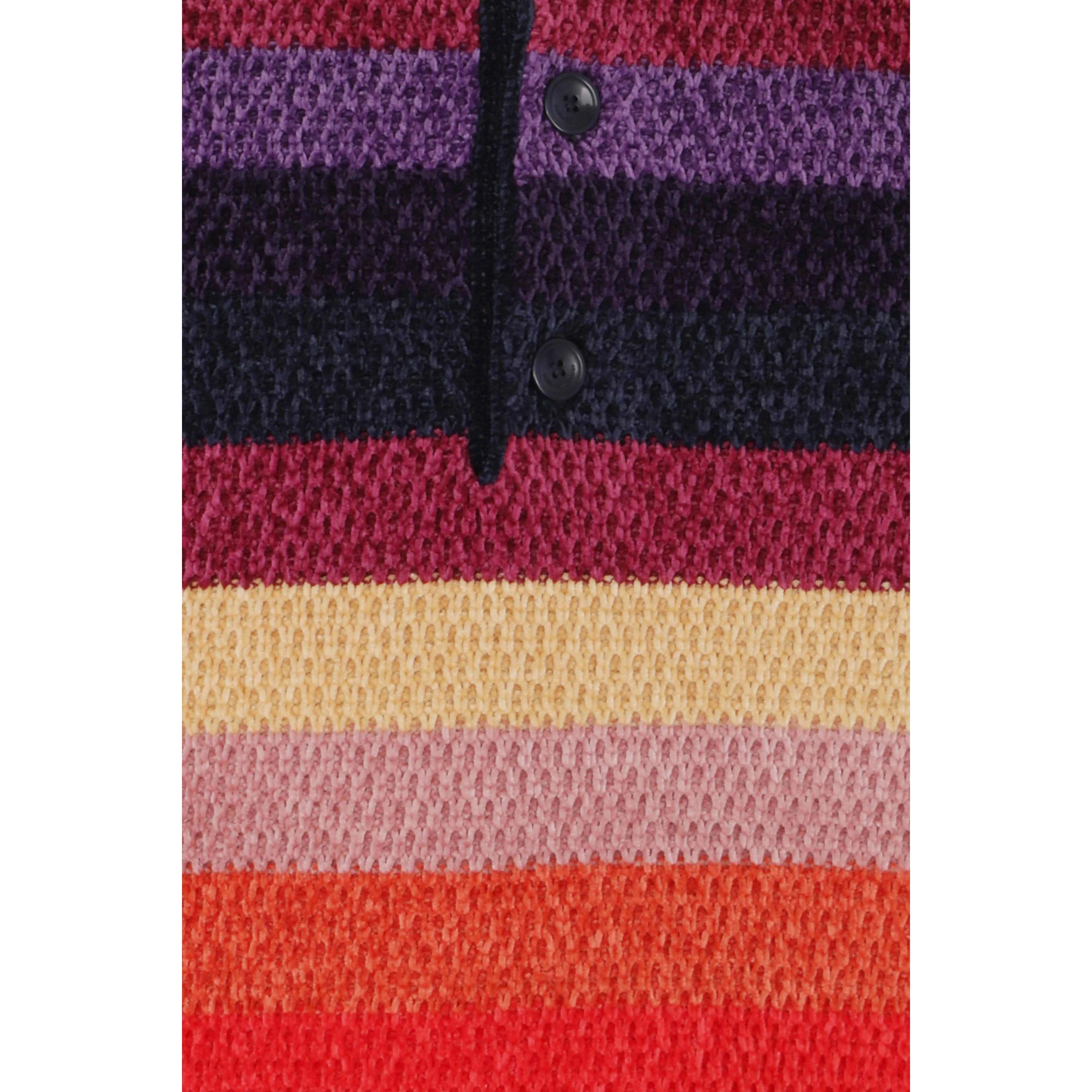 CHENILLE STRIPED LONG SLEEVE POLO HORSE PATCH
