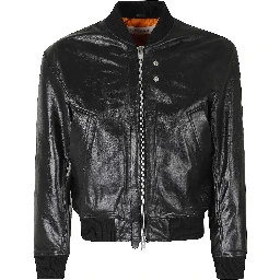 LEATHER BOMBER JACKET