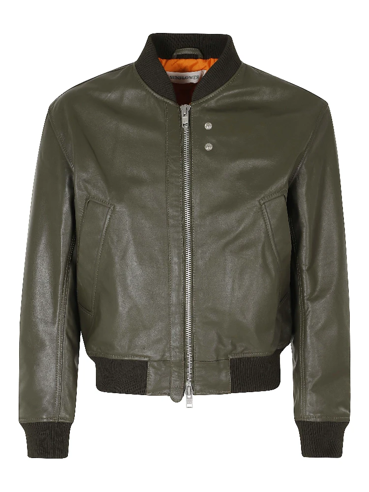 LEATHER BOMBER JACKET
