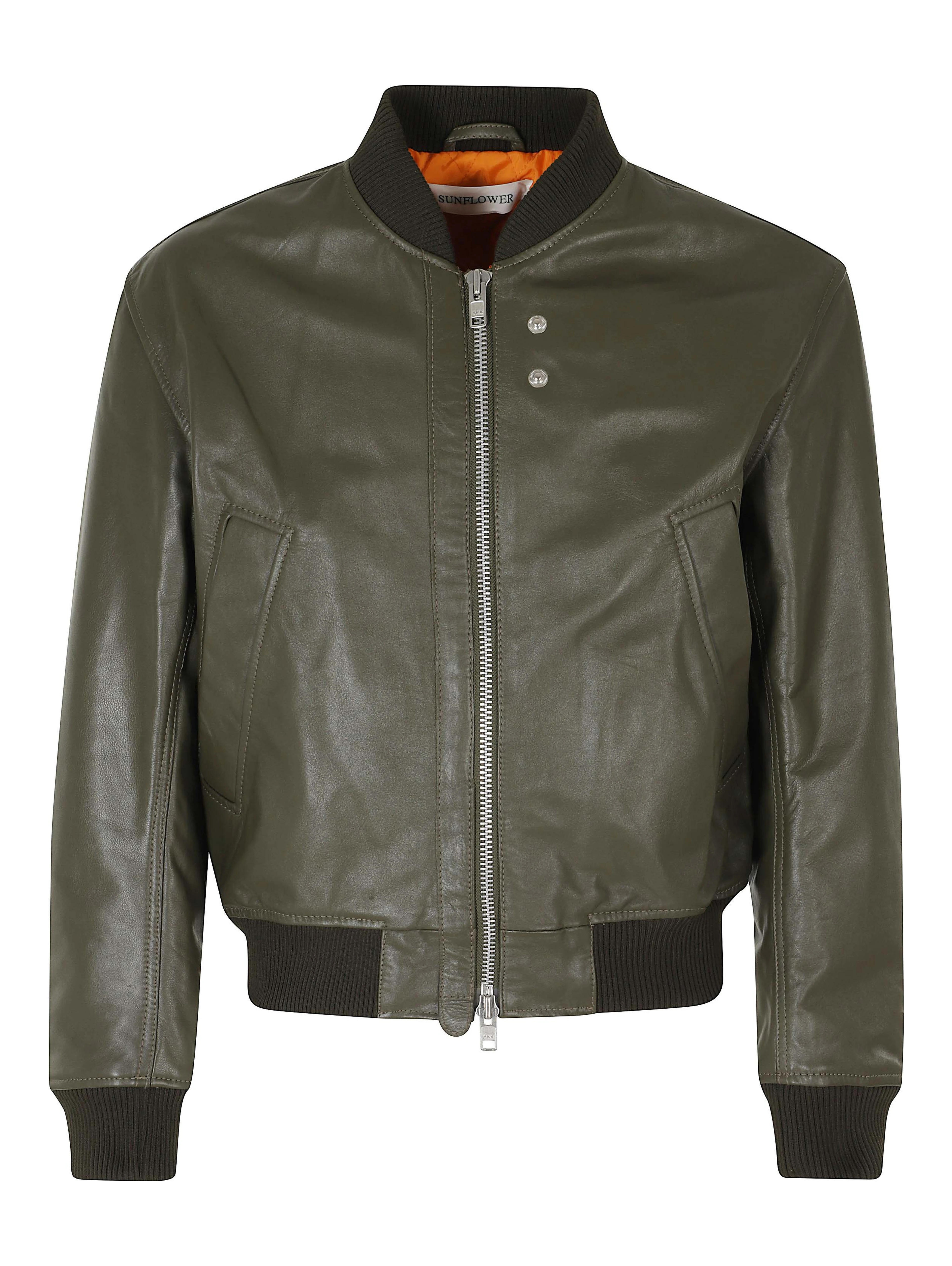LEATHER BOMBER JACKET