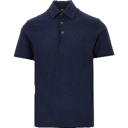 Crepe voile jersey polo shirt