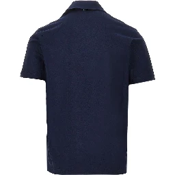 Crepe voile jersey polo shirt