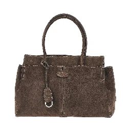Suede leather medium shopping bag