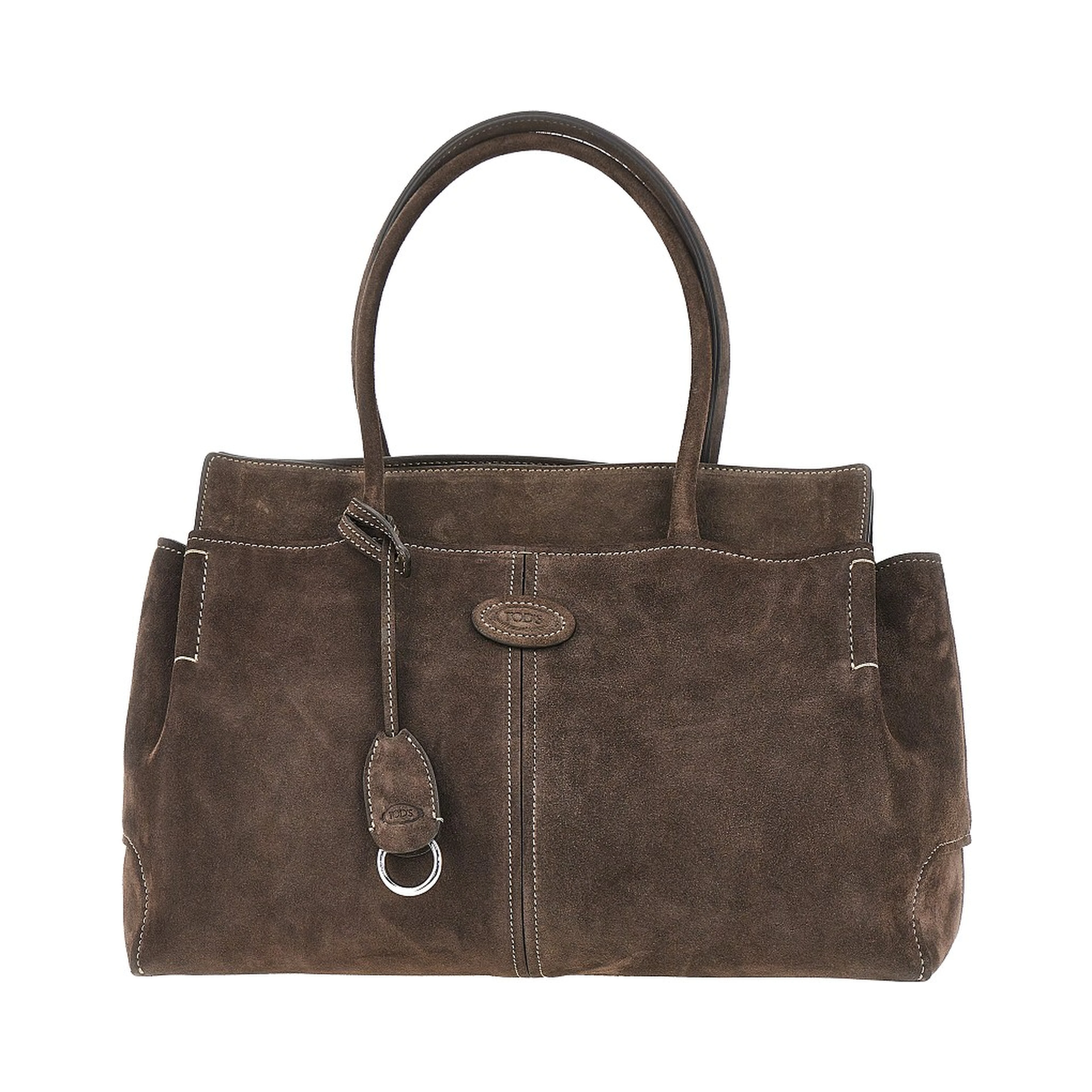 Suede leather medium shopping bag