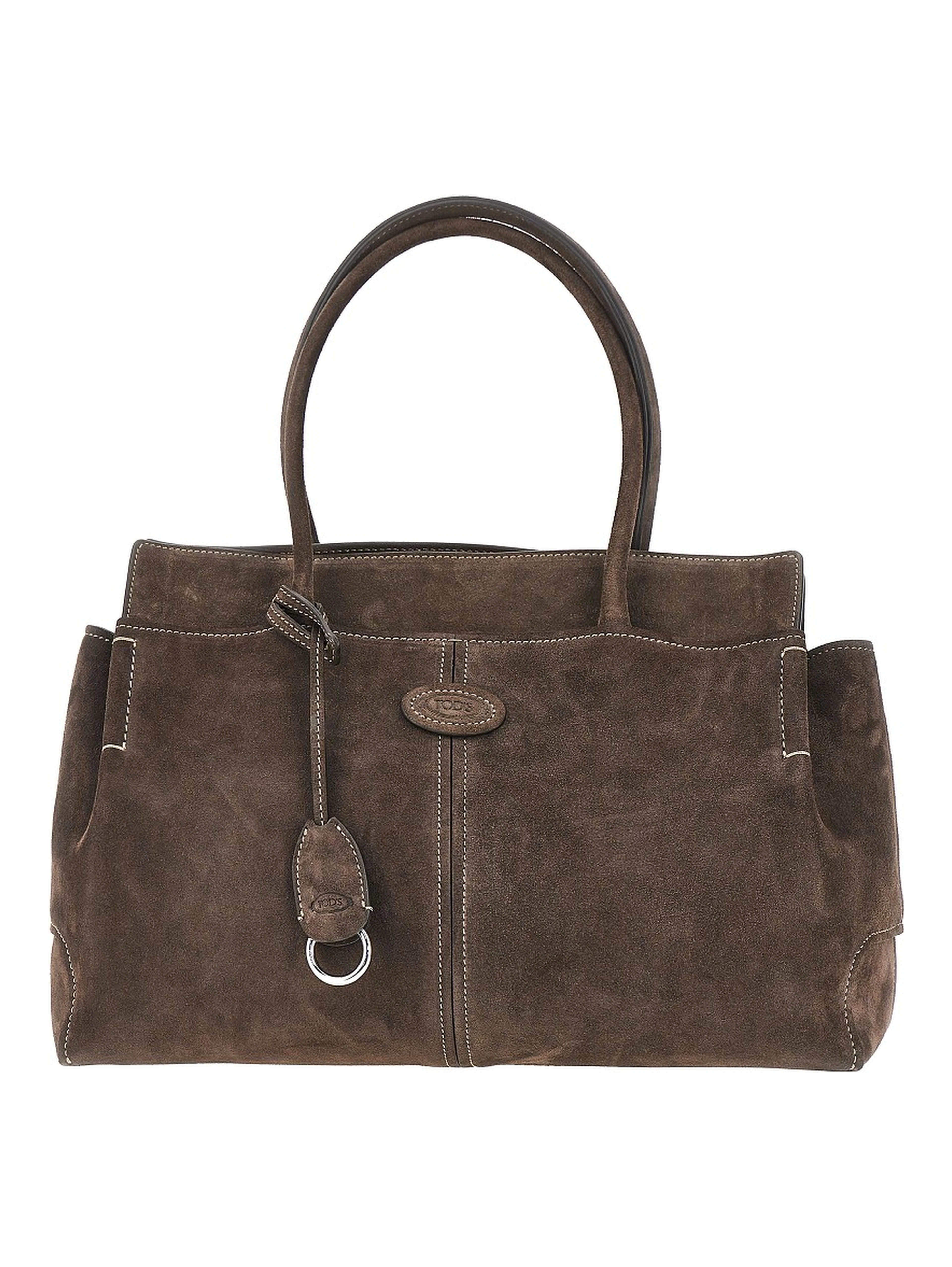 Suede leather medium shopping bag