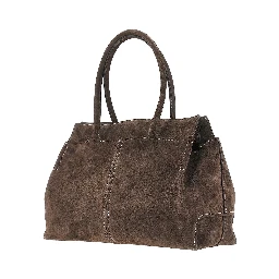 Suede leather medium shopping bag