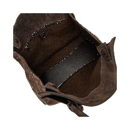 Suede leather medium shopping bag