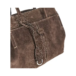 Suede leather medium shopping bag