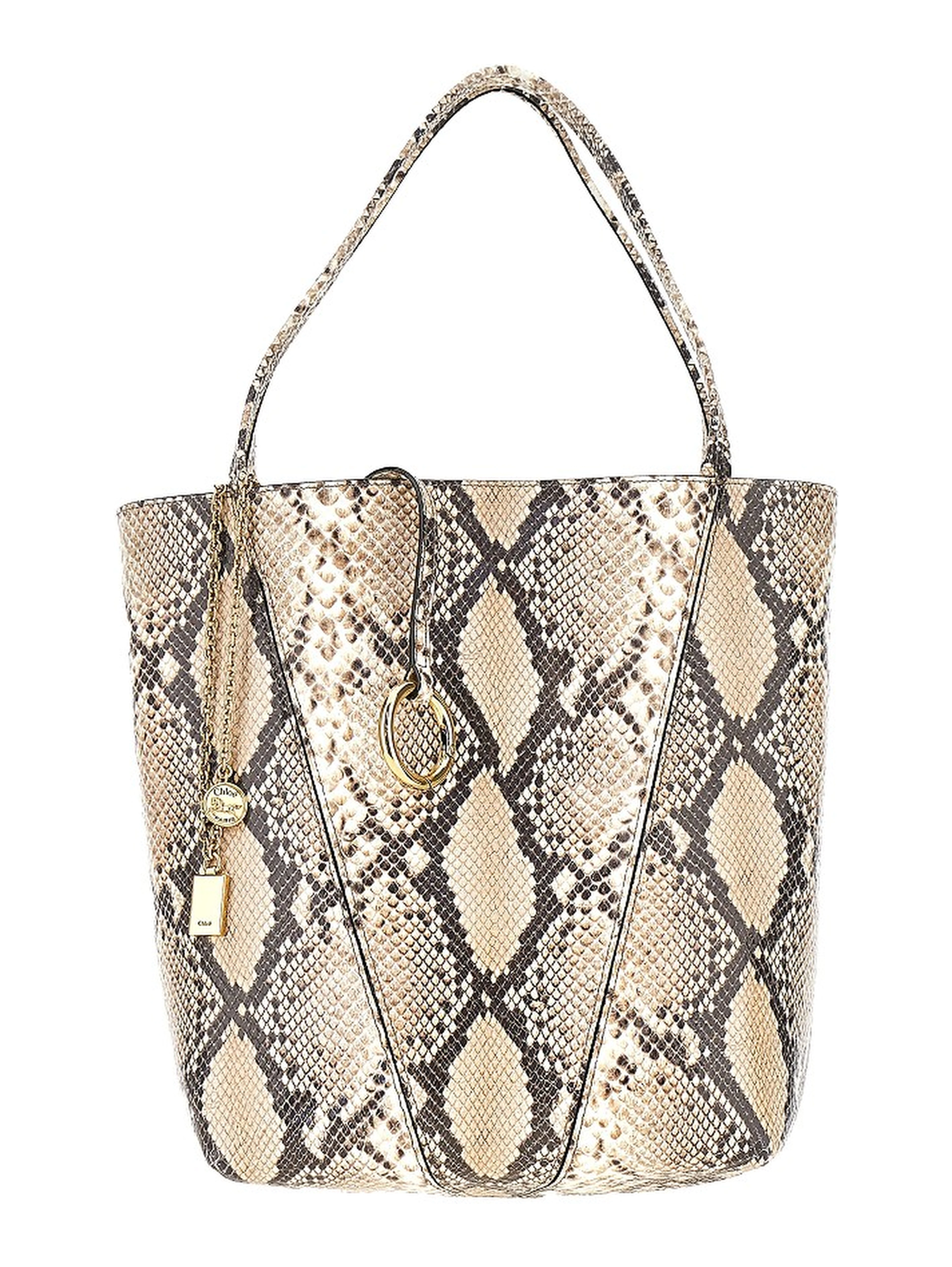 Leather medium 'Chloé Spin' tote bag