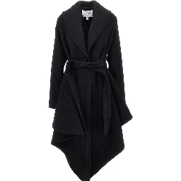 Wool robe coat with belt