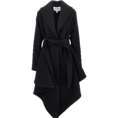 Wool robe coat with belt