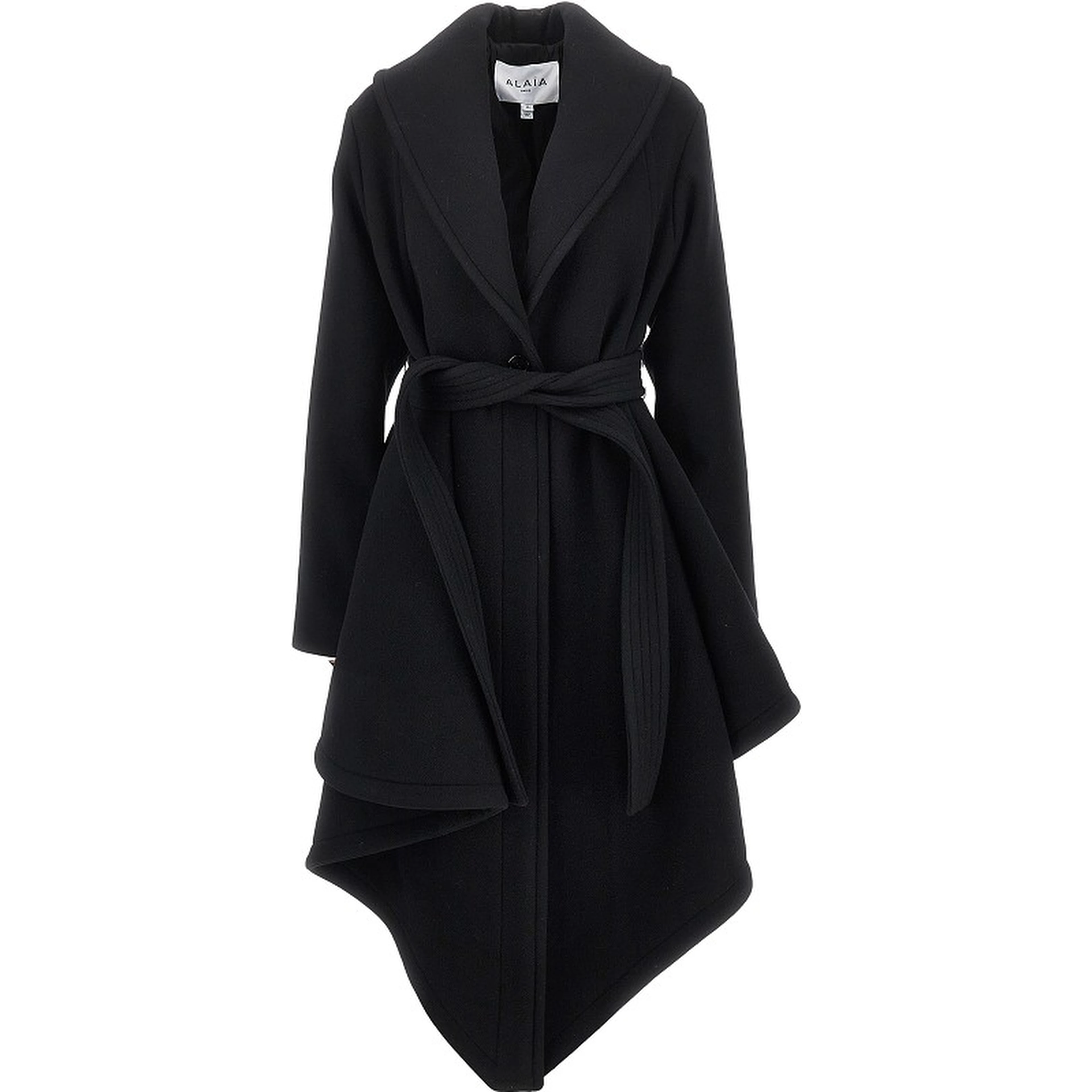 Wool robe coat with belt