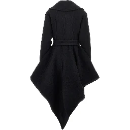 Wool robe coat with belt