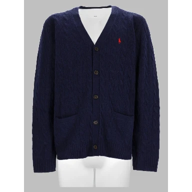 Cardigan In Lana E Cashmere A Trecce