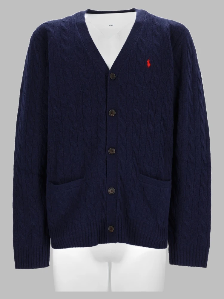 Cardigan In Lana E Cashmere A Trecce
