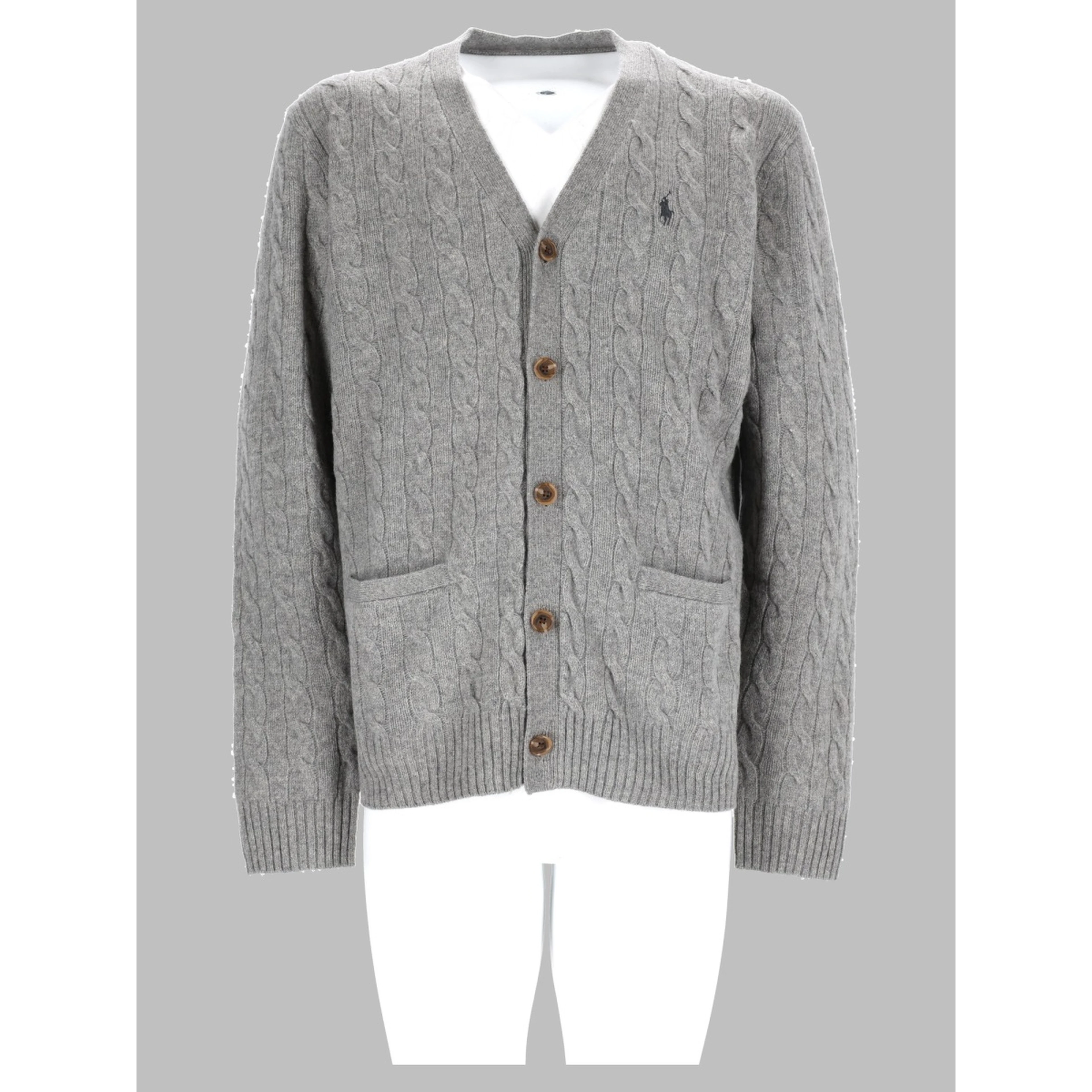 Cardigan In Lana E Cashmere A Trecce