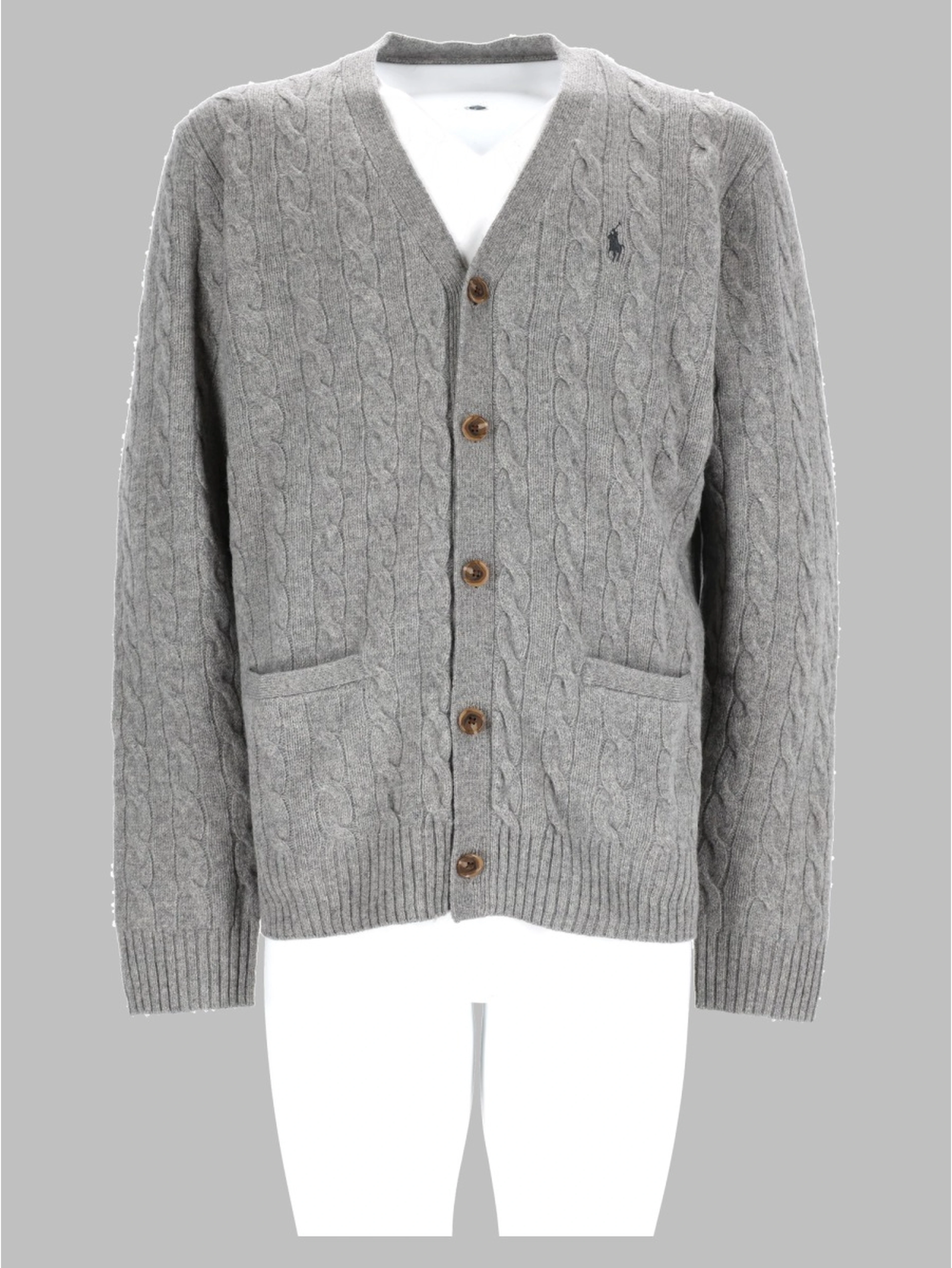 Cardigan In Lana E Cashmere A Trecce