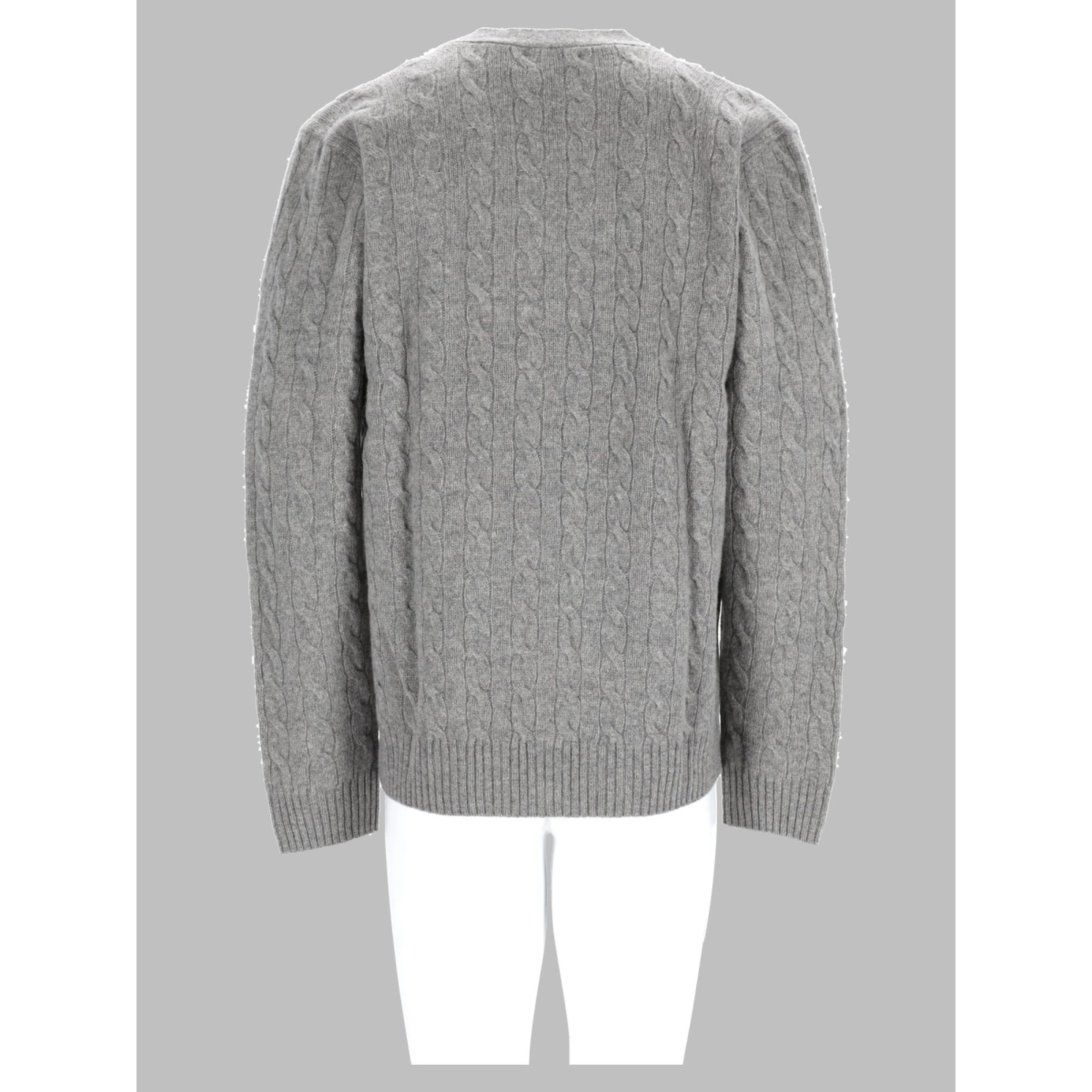 Cardigan In Lana E Cashmere A Trecce