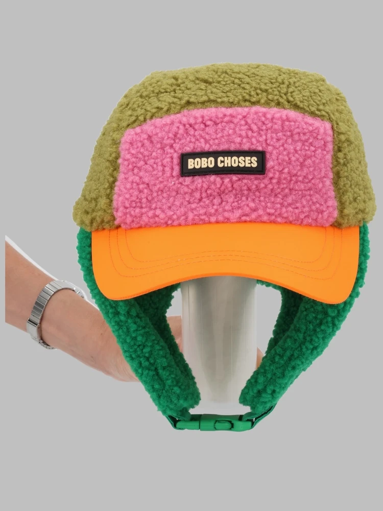 color block sheepskin mittens