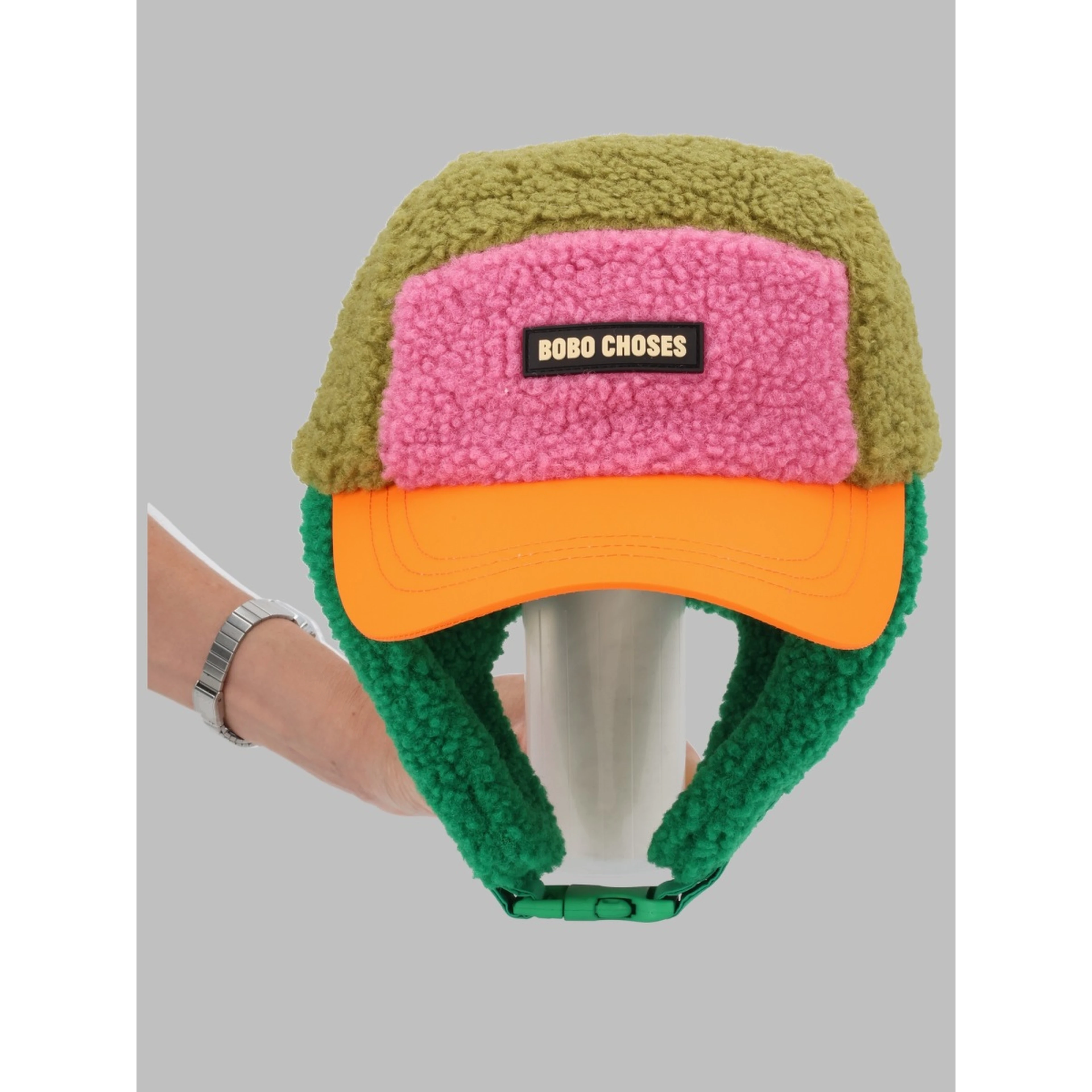 color block sheepskin mittens