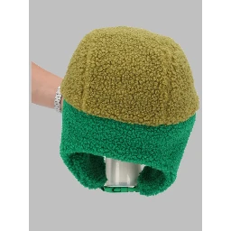 color block sheepskin mittens