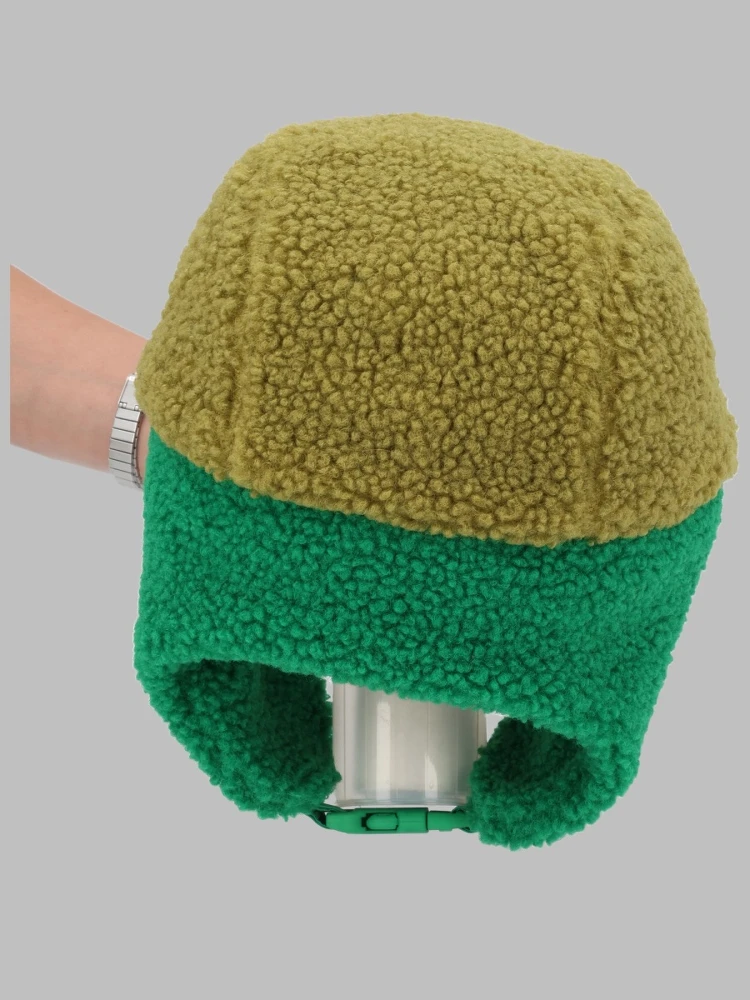 color block sheepskin mittens alternative