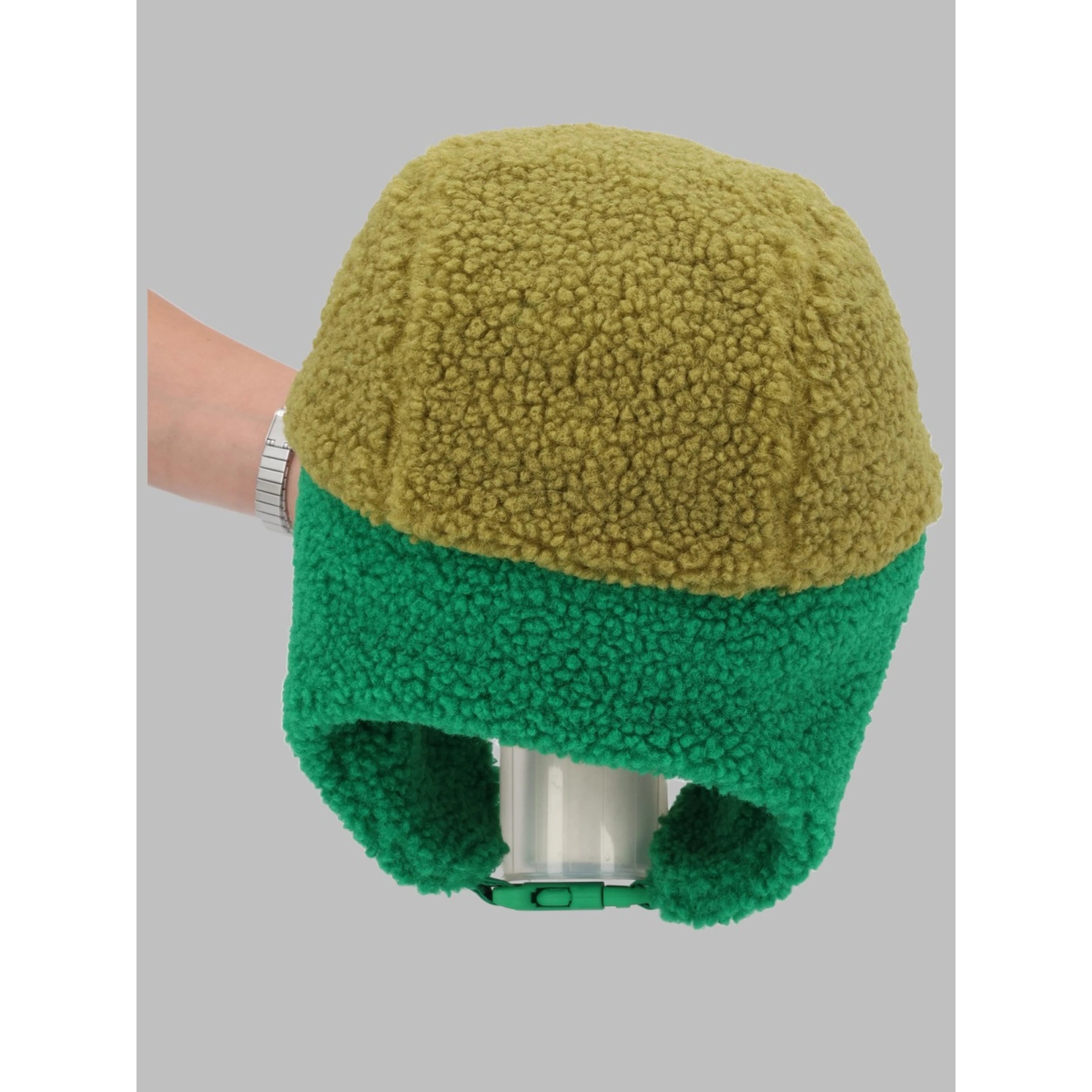 color block sheepskin mittens