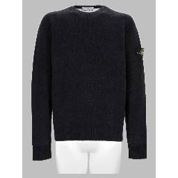 Maglia In Misto Alpaca e Lana Con Patch Logo