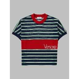 T-Shirt In Cotone a Righe Con Logo
