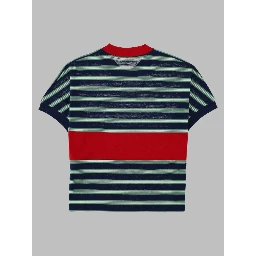 T-Shirt In Cotone a Righe Con Logo